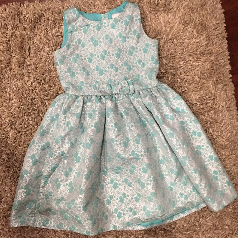 Turquoise and  sparkle formal girls dress
